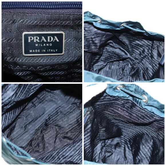 PRADA Backpack Nylon Blue Silver Auth 157773 main image 5